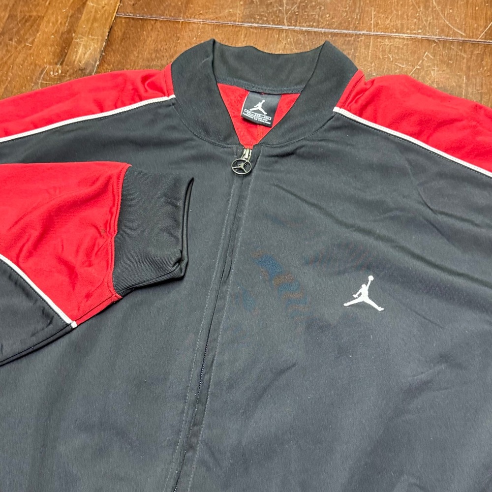 Jordan Track Jacket Mens XXL Black Red White Piping Jumpman Full Zip